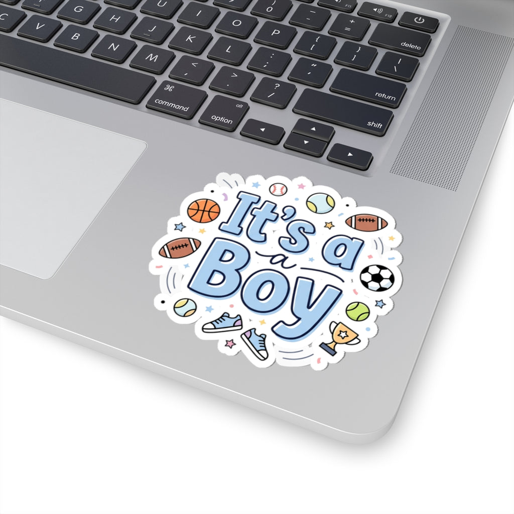 It’s a Boy Sports Baby Shower Sticker — Gender Reveal Kiss-Cut Decal