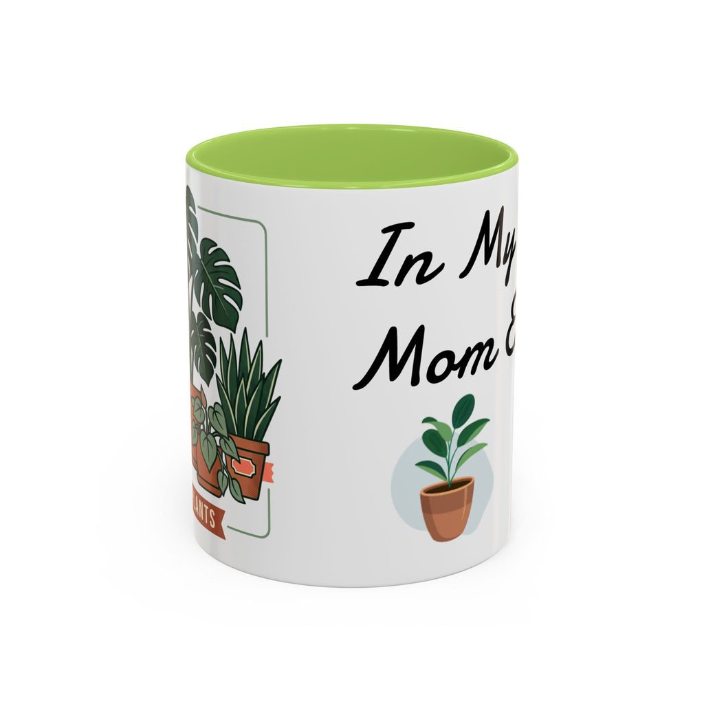 Plant Mom Coffee Mug – "In My Plant Mom Era" Accent Mug with Cute Potted Plants