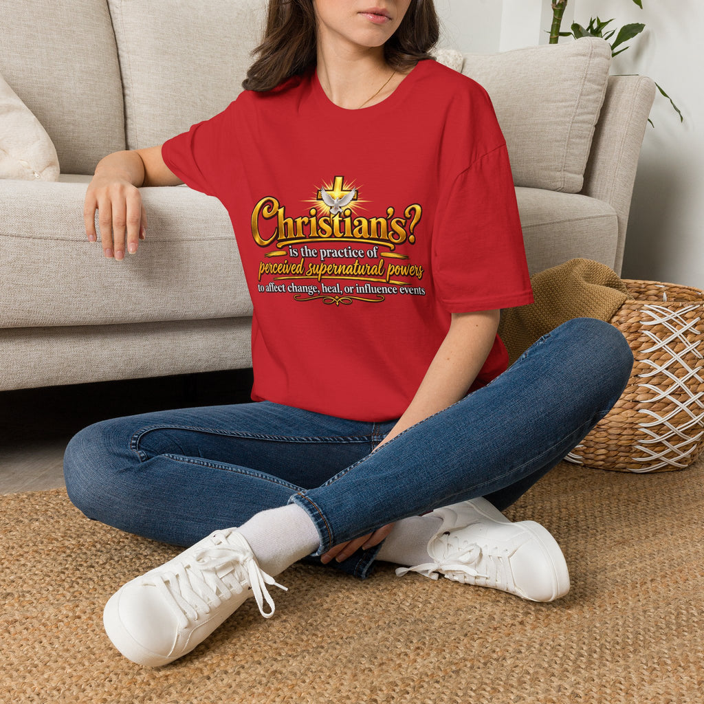 "Christian? is the practice of perceived supernatural powers" Graphic Tee