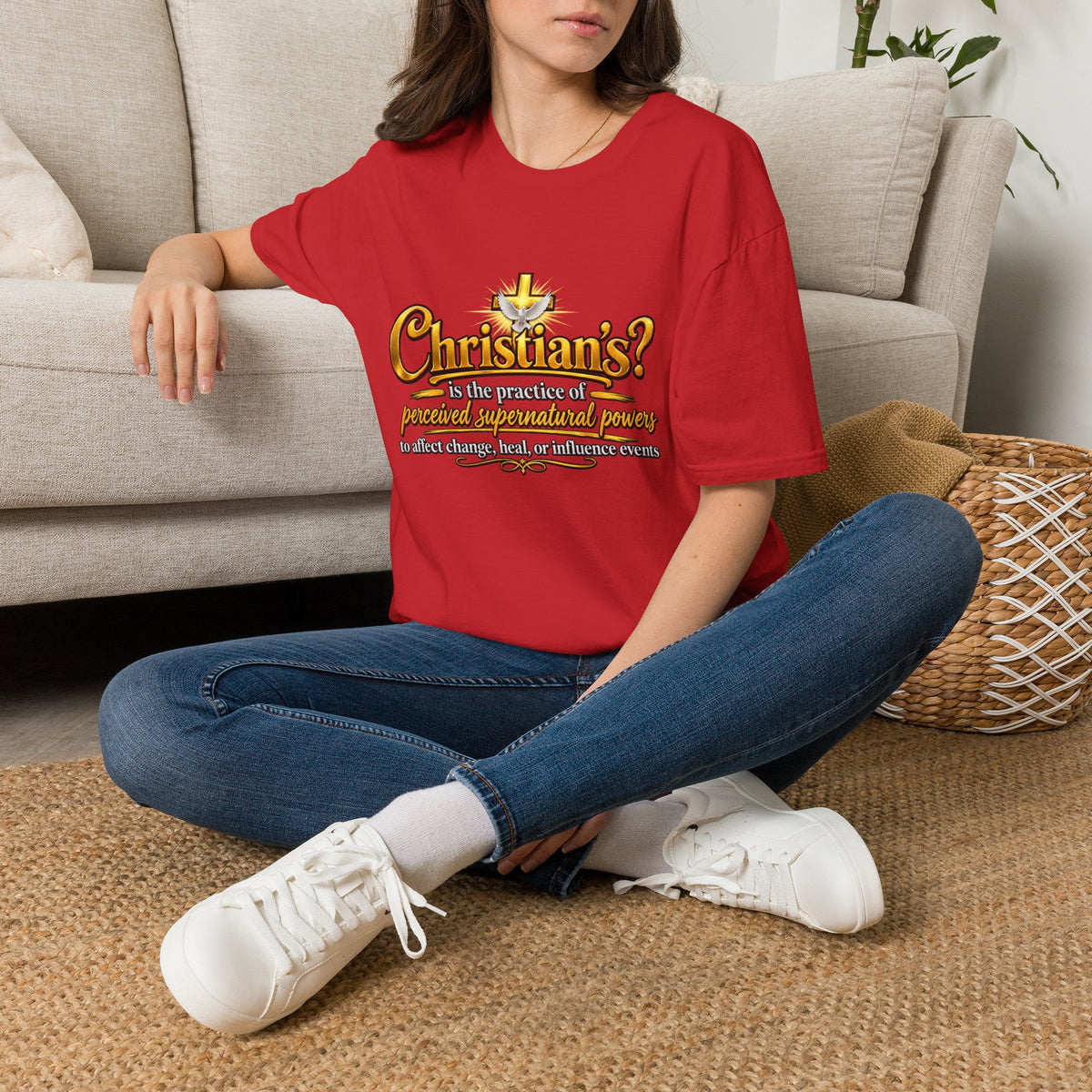 "Christian? is the practice of perceived supernatural powers" Graphic Tee