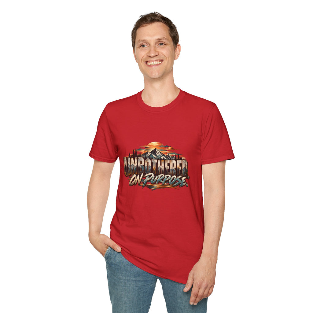 T-Shirt — unbothered On Purpose Vintage Mountain Sunset Graphic