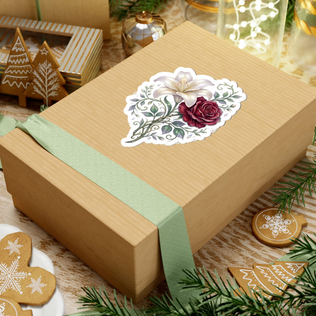 Floral Lily & Rose Kiss-Cut Sticker