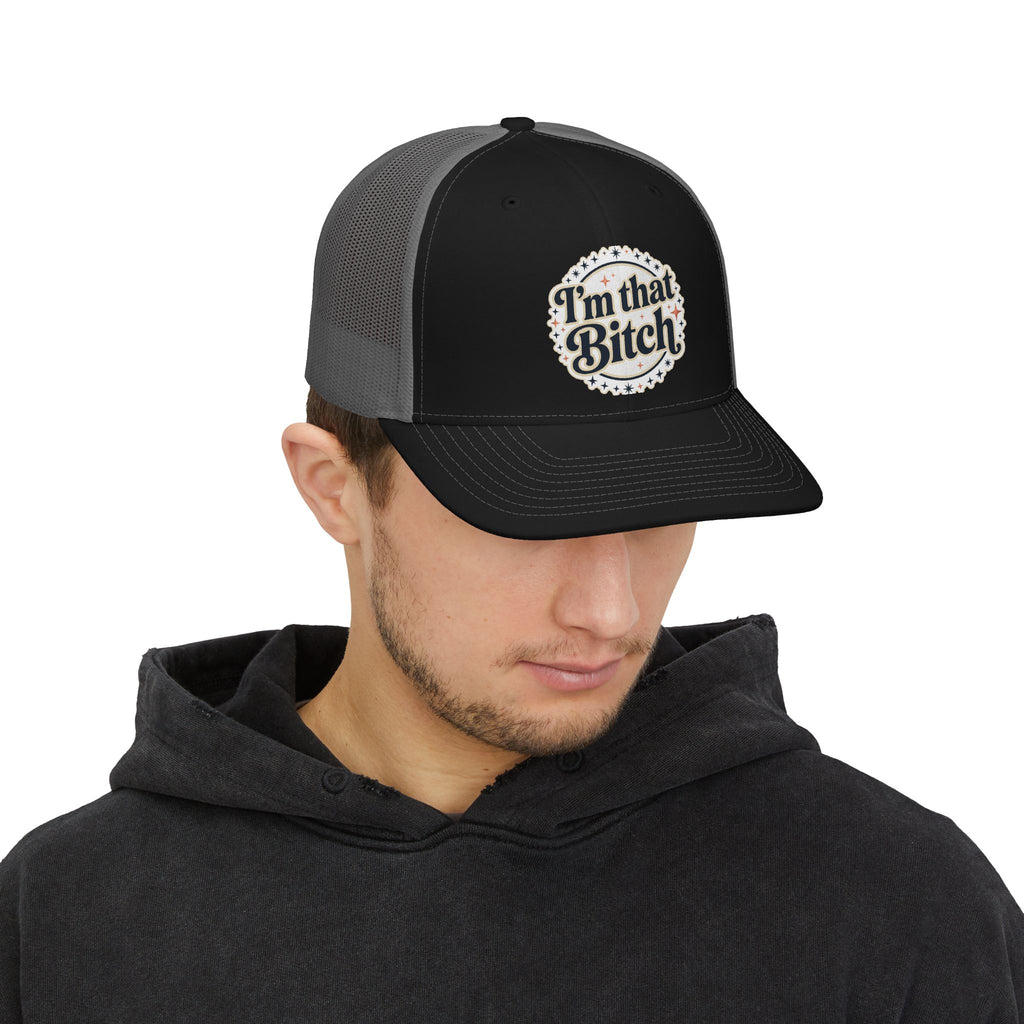 I'm That Bitch Snapback Trucker Cap — Bold Retro Script Mesh Hat