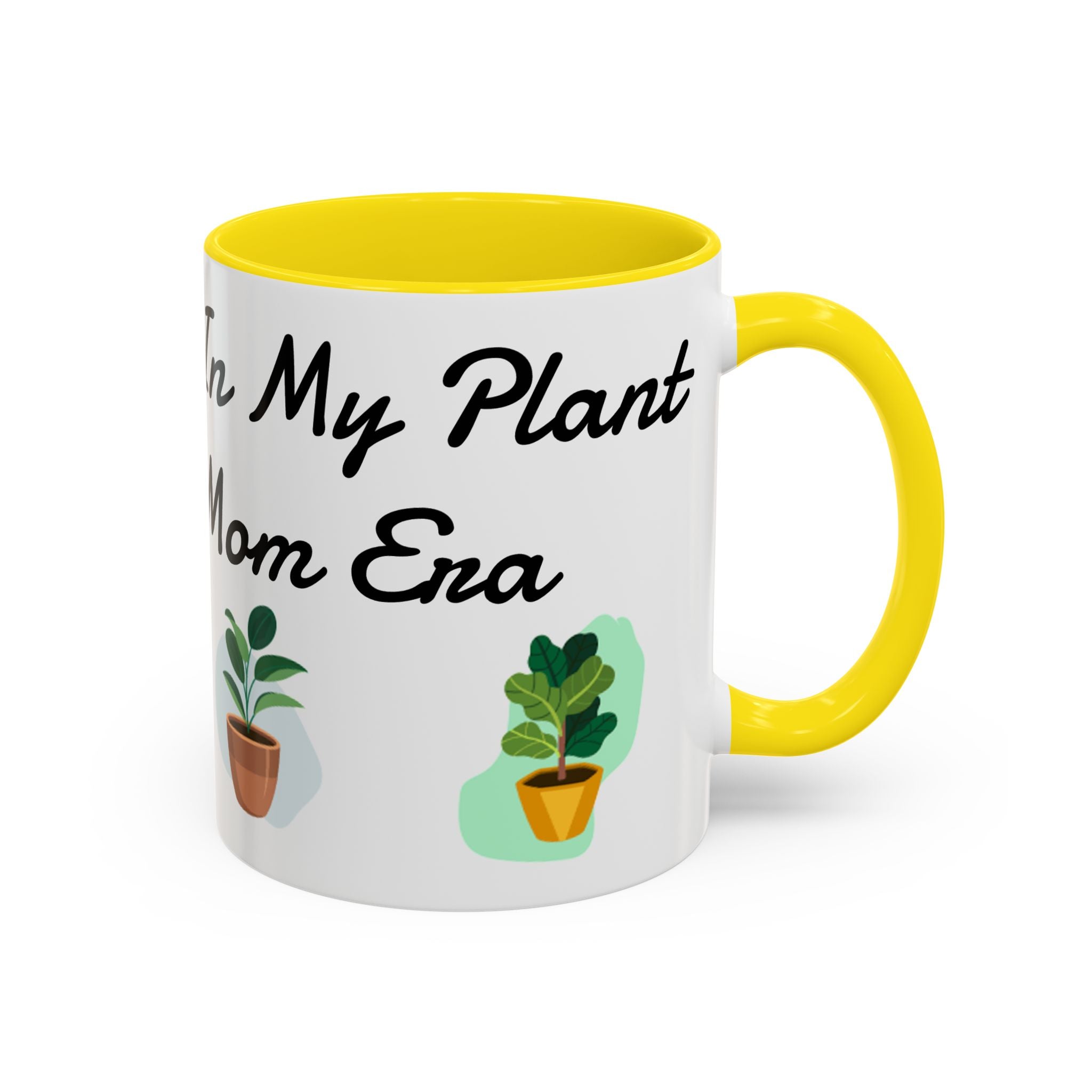 Plant Mom Coffee Mug – "In My Plant Mom Era" Accent Mug with Cute Potted Plants