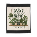 Plant Lover Velveteen Plush Blanket — "Just One More" Potted Plants Throw