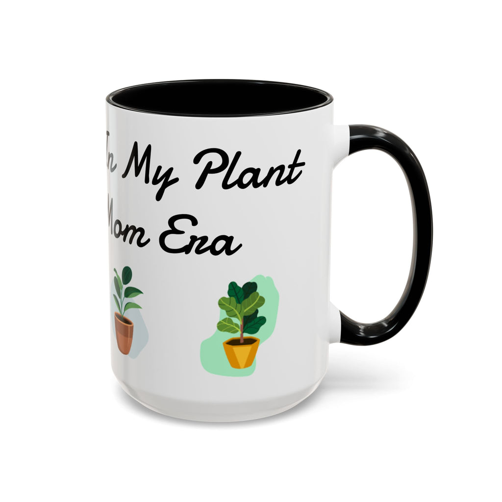 Plant Mom Coffee Mug – "In My Plant Mom Era" Accent Mug with Cute Potted Plants