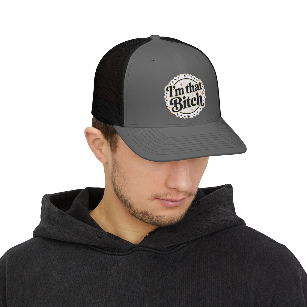 I'm That Bitch Snapback Trucker Cap — Bold Retro Script Mesh Hat