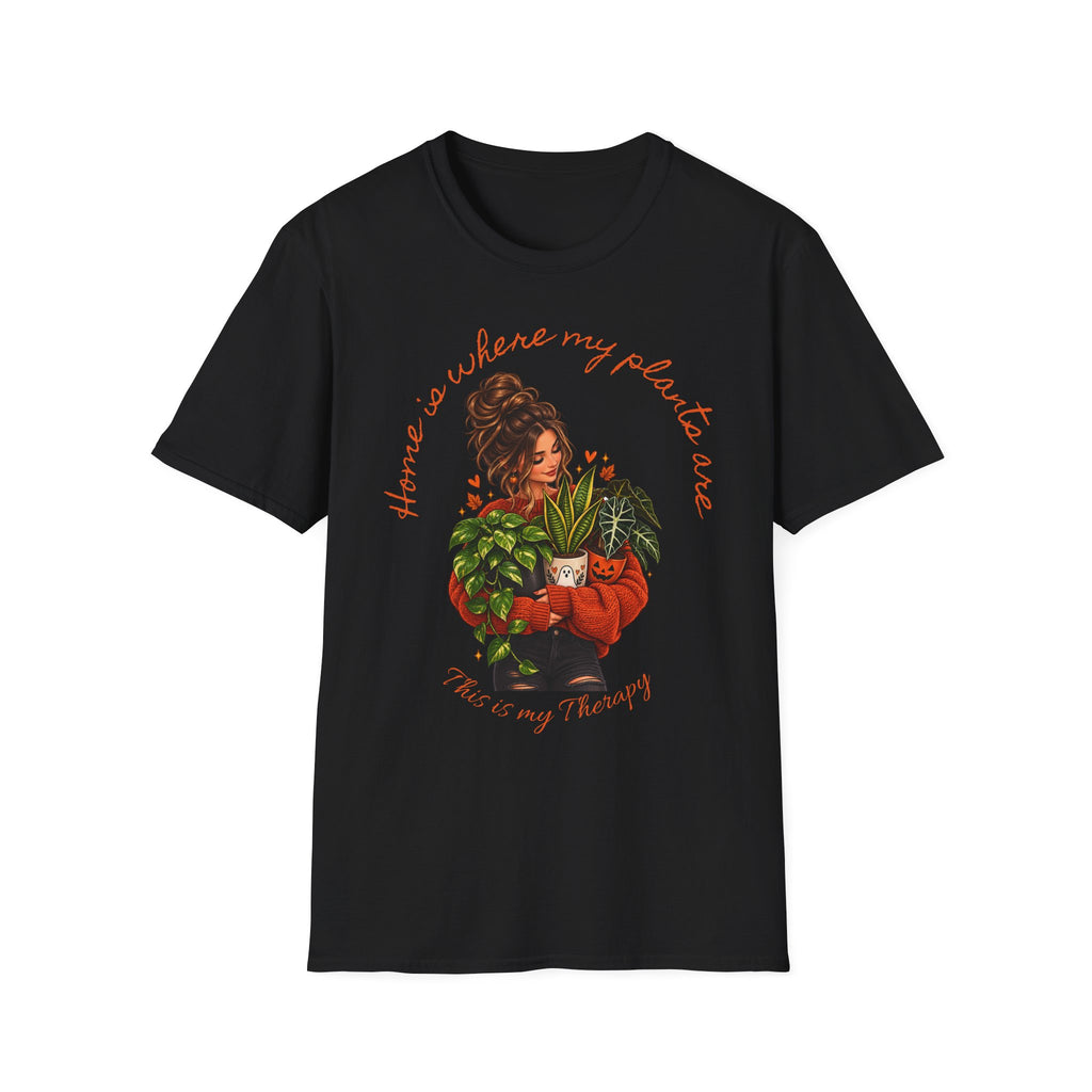 Plant Mom Graphic T-Shirt — “Home is Where My Plants Are” Cozy Plant Lover Tee
