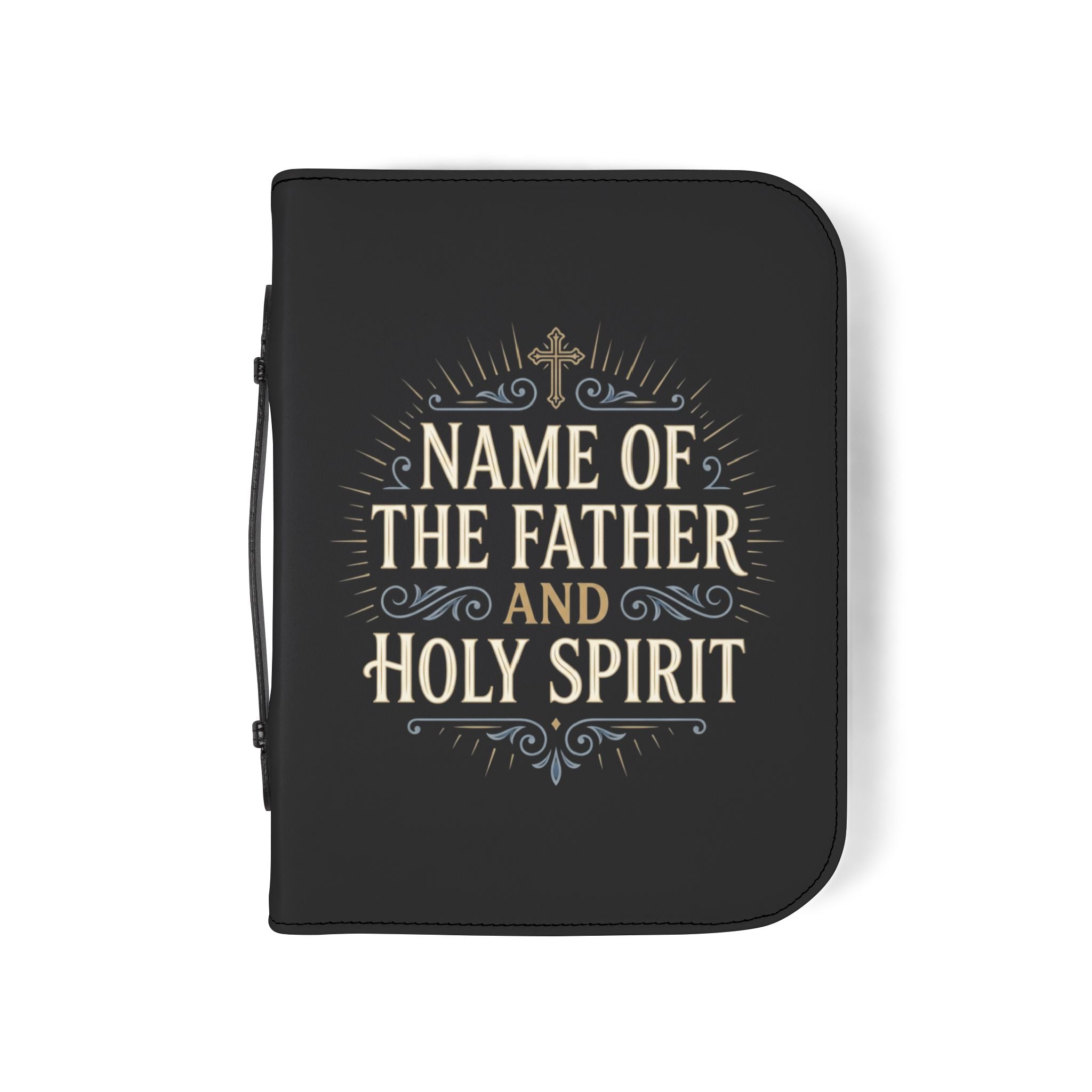 Bible Cover — "Name of the Father and Holy Spirit" Zippered Scripture Protector