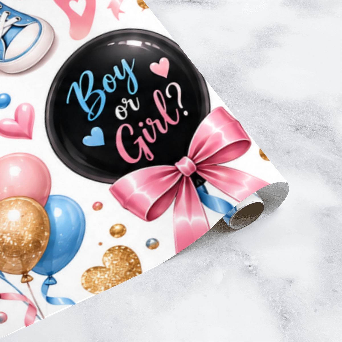3Pack Gift Wrapping Paper gender reveal