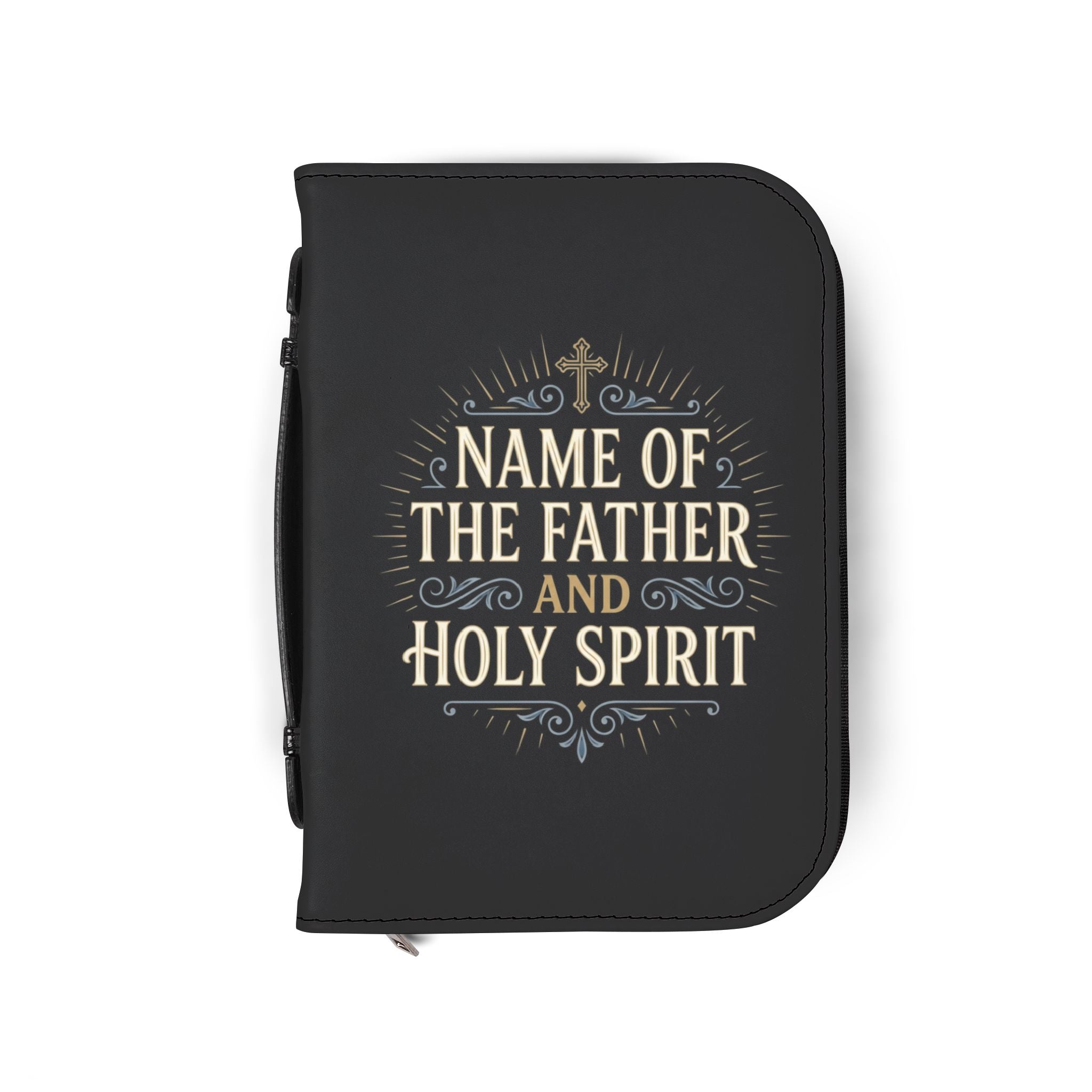 Bible Cover — "Name of the Father and Holy Spirit" Zippered Scripture Protector