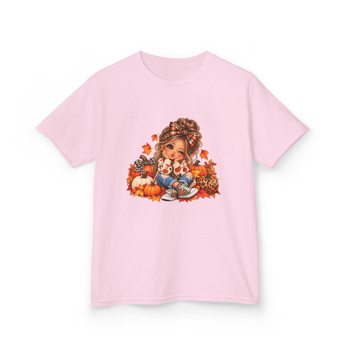 Kids Autumn Harvest Girl Thanksgiving T-Shirt