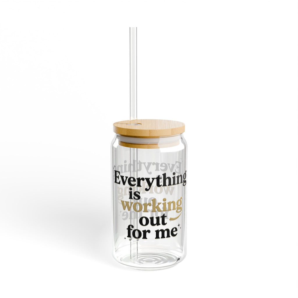 16oz Inspirational Glass – “Everything Is Working Out For Me”
