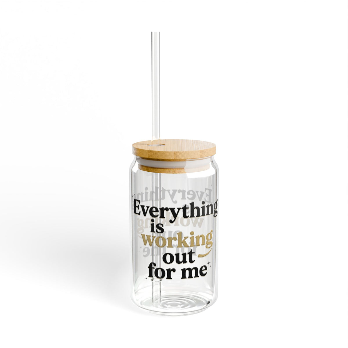 16oz Inspirational Glass – “Everything Is Working Out For Me”