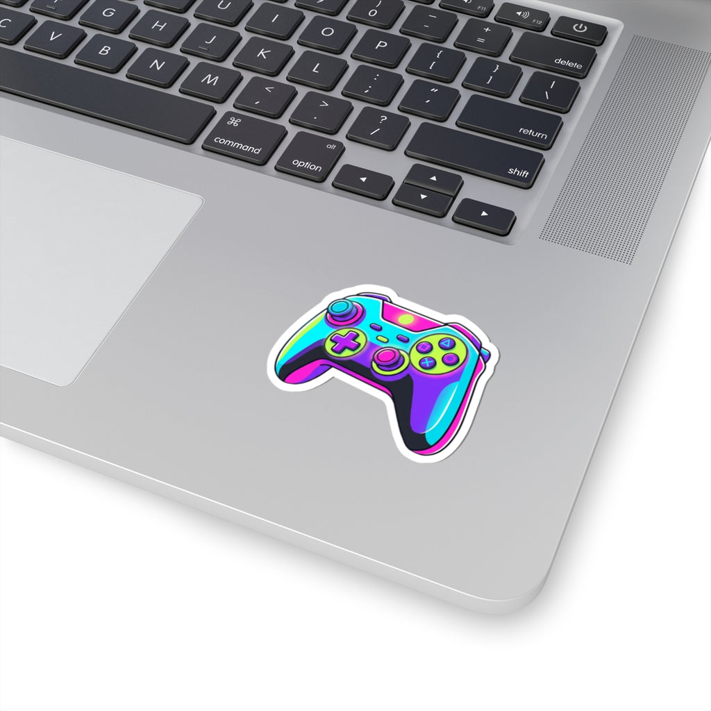 Gaming Controller Kiss-Cut Sticker — Neon Retro Video Game Decal