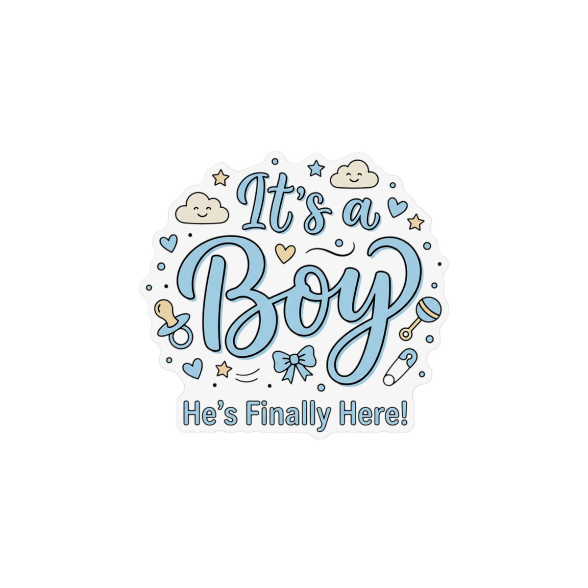 It's a Boy Custom Shape Magnet — Baby Shower Announcement & Gender Reveal Favor