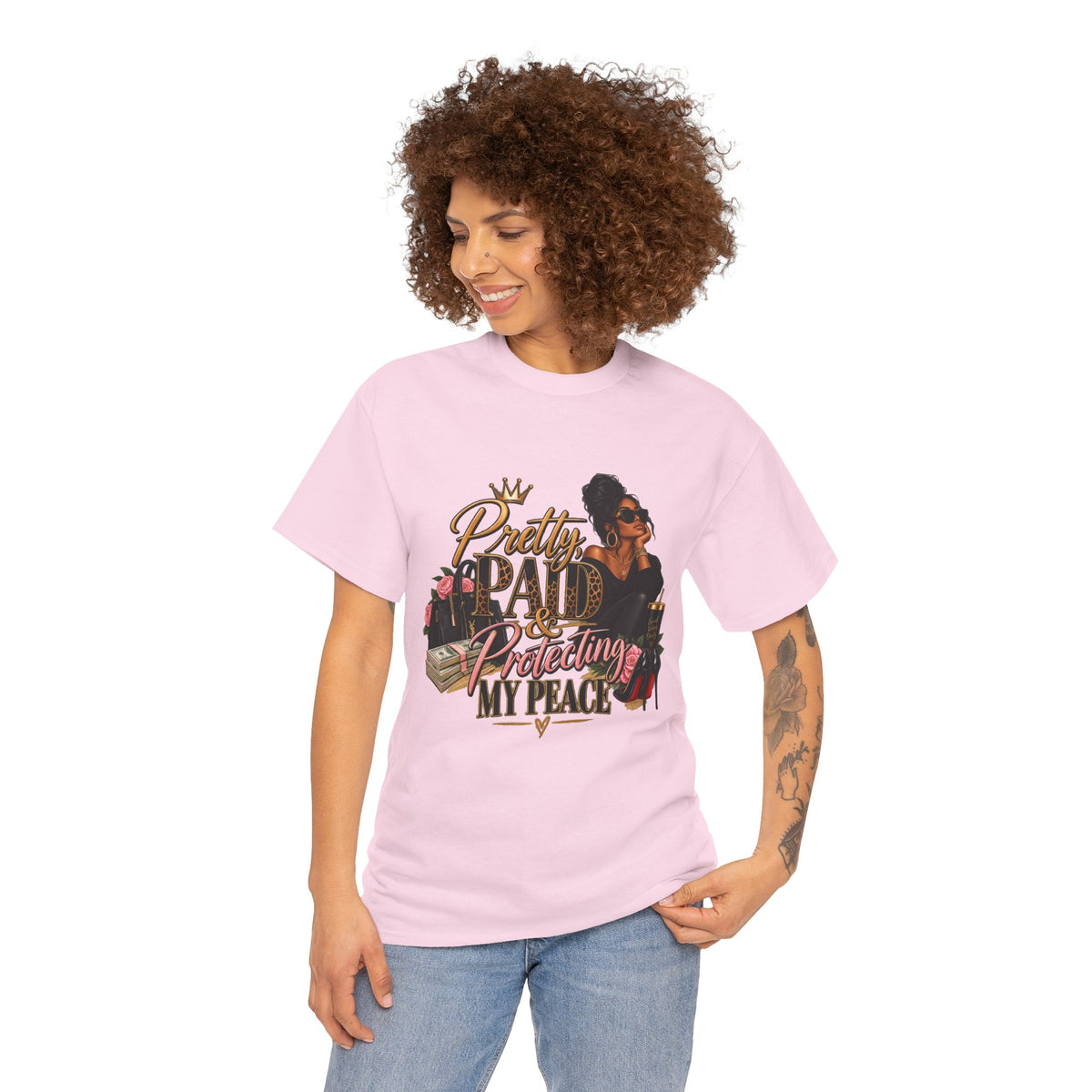 T-Shirt — "Pretty Paid Protecting My Peace" Graphic Tee