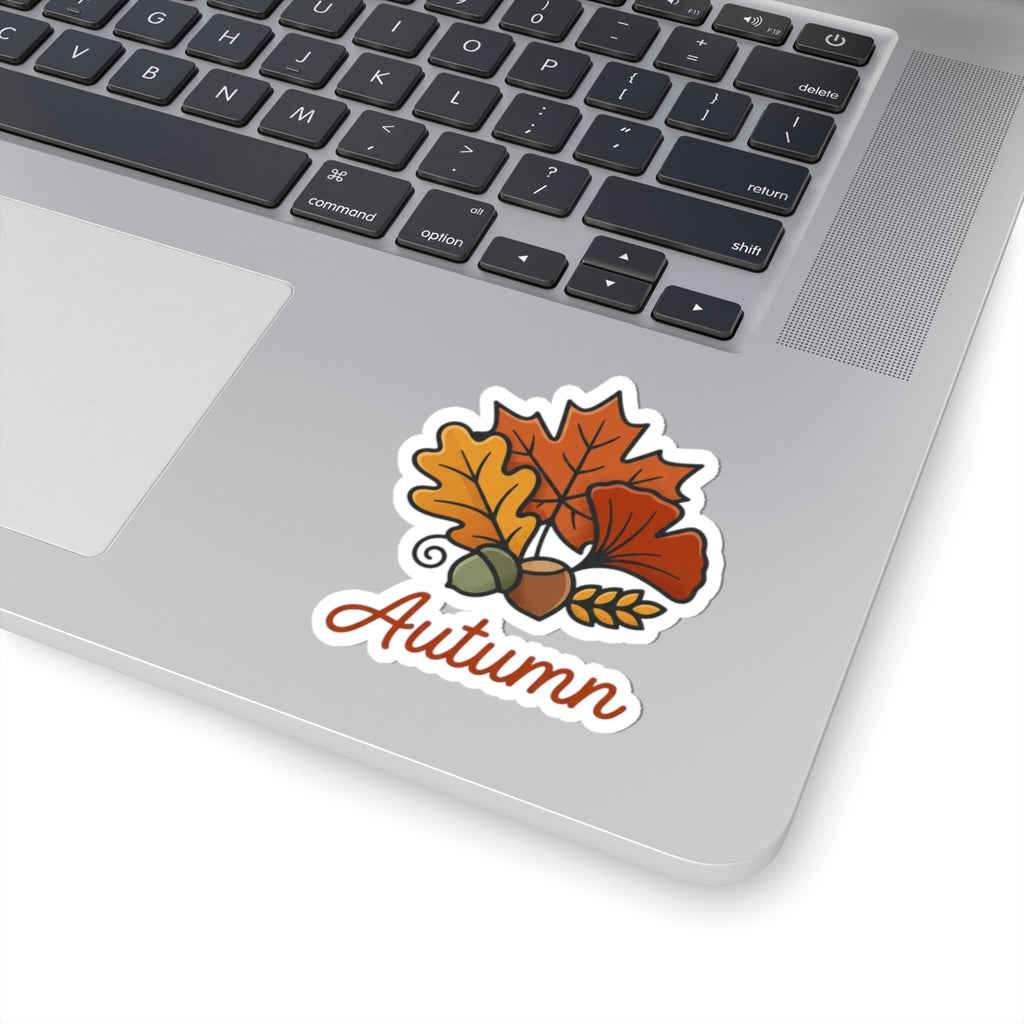 Autumn Leaf Sticker — Fall Leaves & Acorn Kiss-Cut Decal