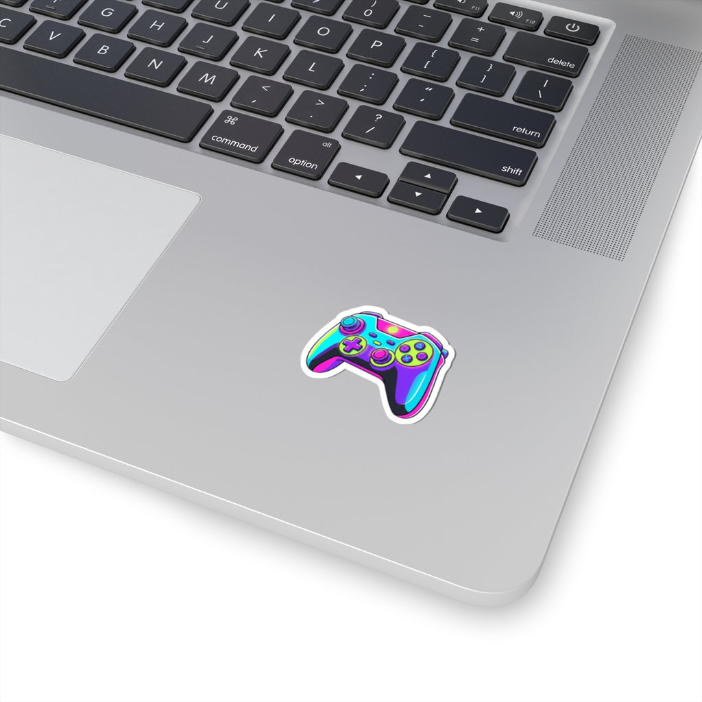 Gaming Controller Kiss-Cut Sticker — Neon Retro Video Game Decal
