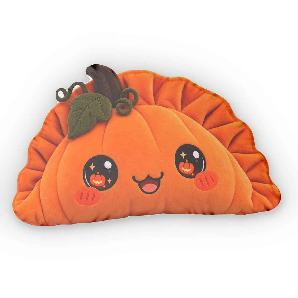 Kawaii Pumpkin Empanada Pillow — Cute Halloween Pumpkin Shaped Throw Pillow