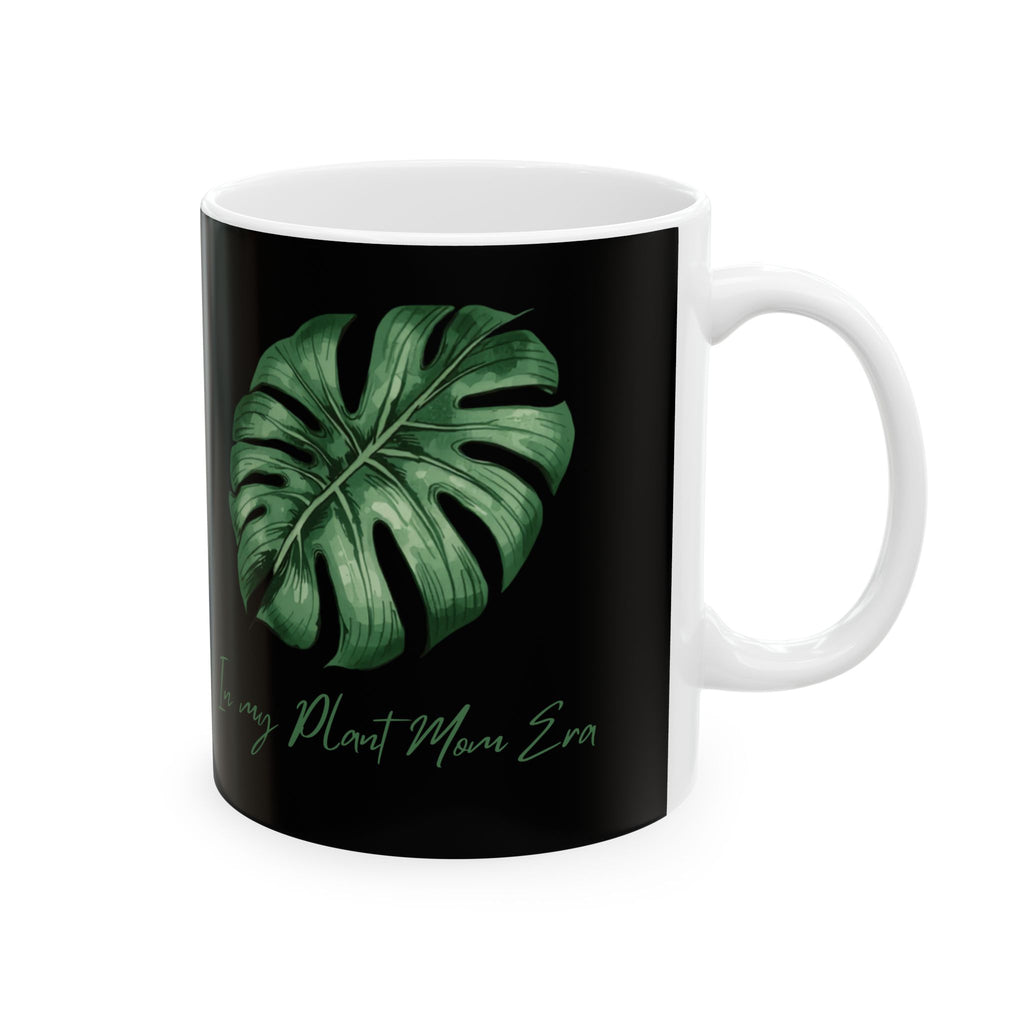Monstera Leaf Ceramic Mug — 'In My Own Era' Botanical Coffee Cup (11oz & 15oz)