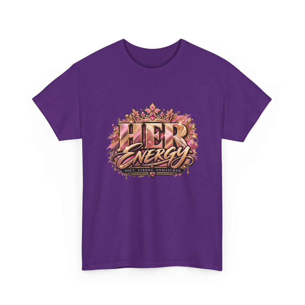 Her Energy Graphic Tee — Empowering Floral Typography Shirt