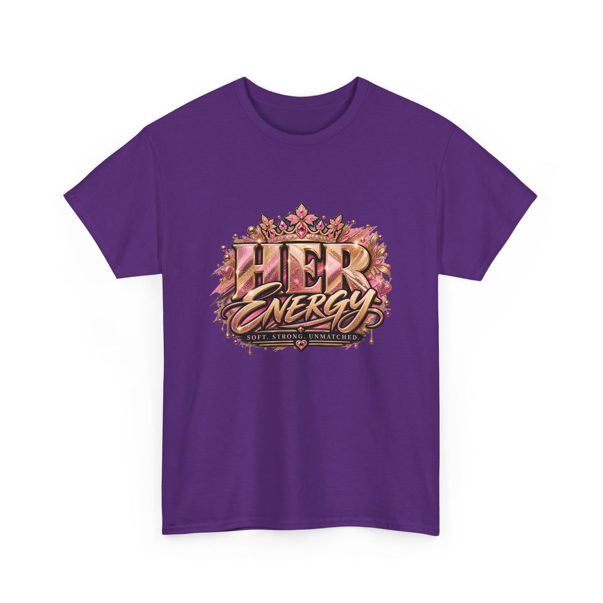 Her Energy Graphic Tee — Empowering Floral Typography Shirt