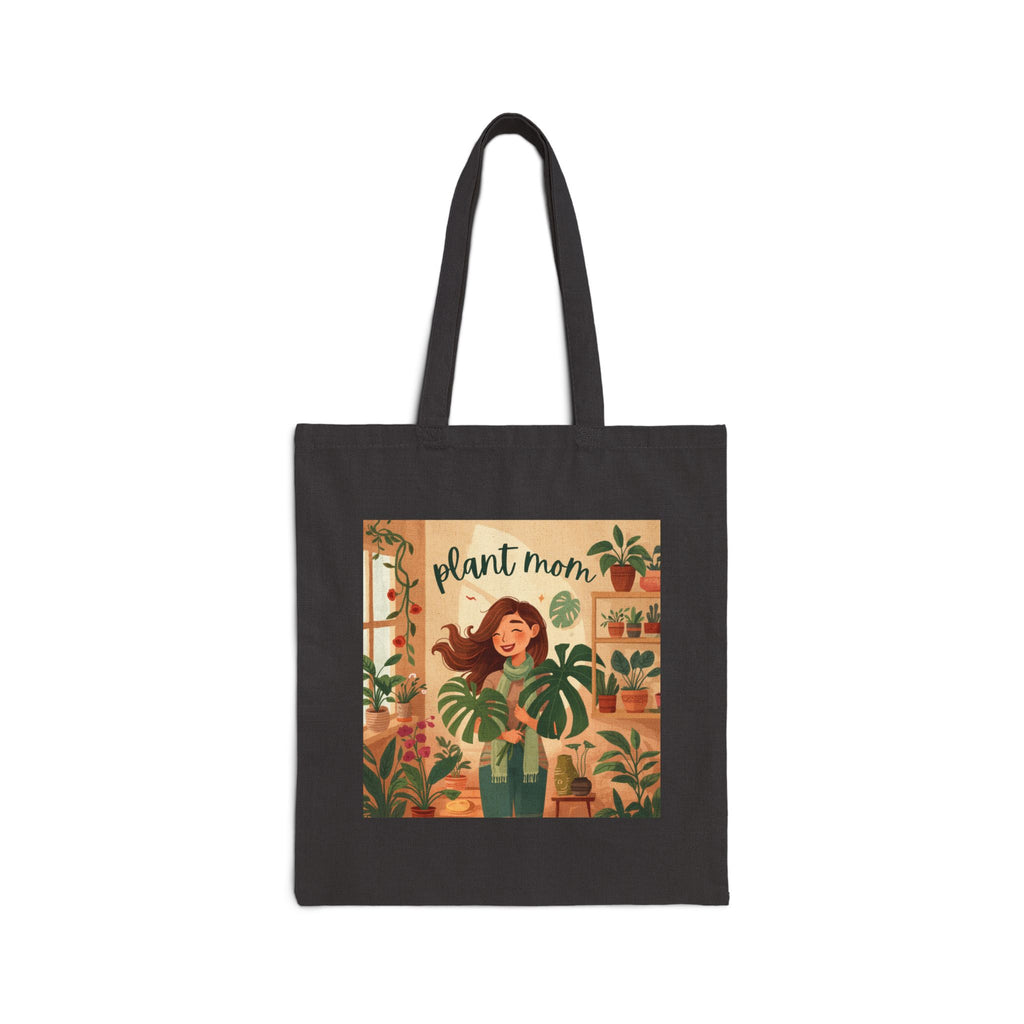 Plant Mom Canvas Tote Bag — Cute Indoor Plant Lover Grocery Beach Tote
