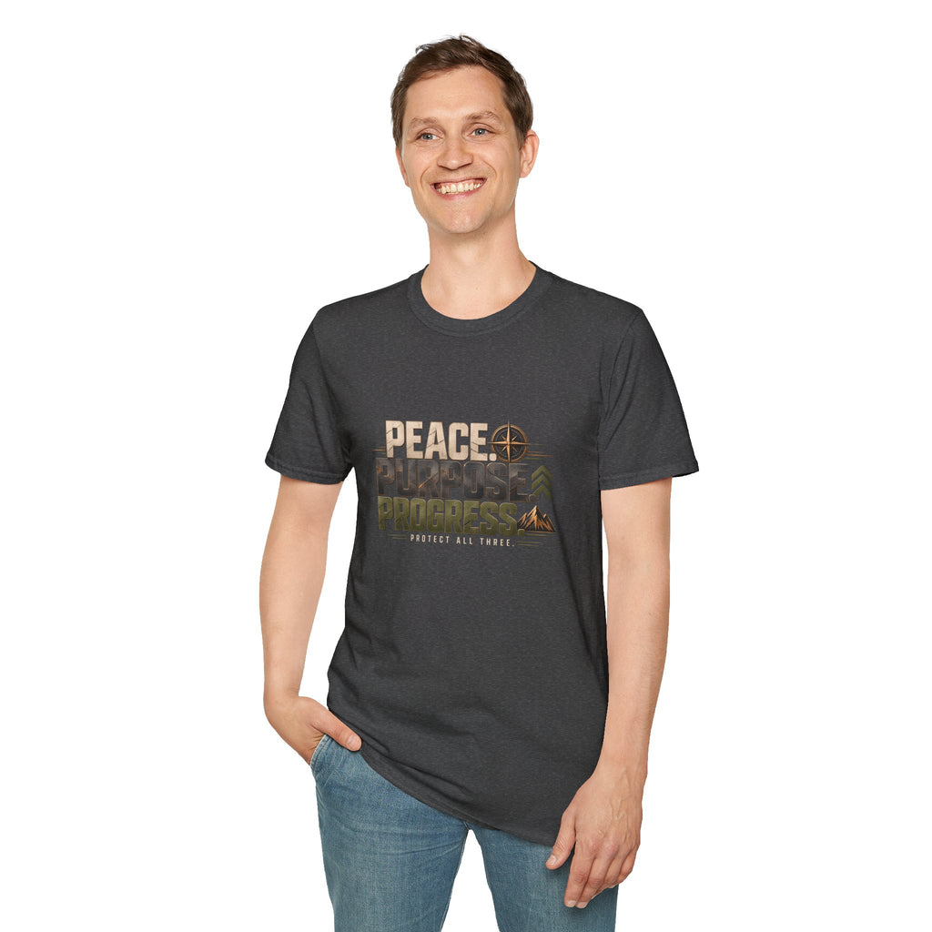 Peace Purpose Progress T-Shirt — Motivational Graphic Tee