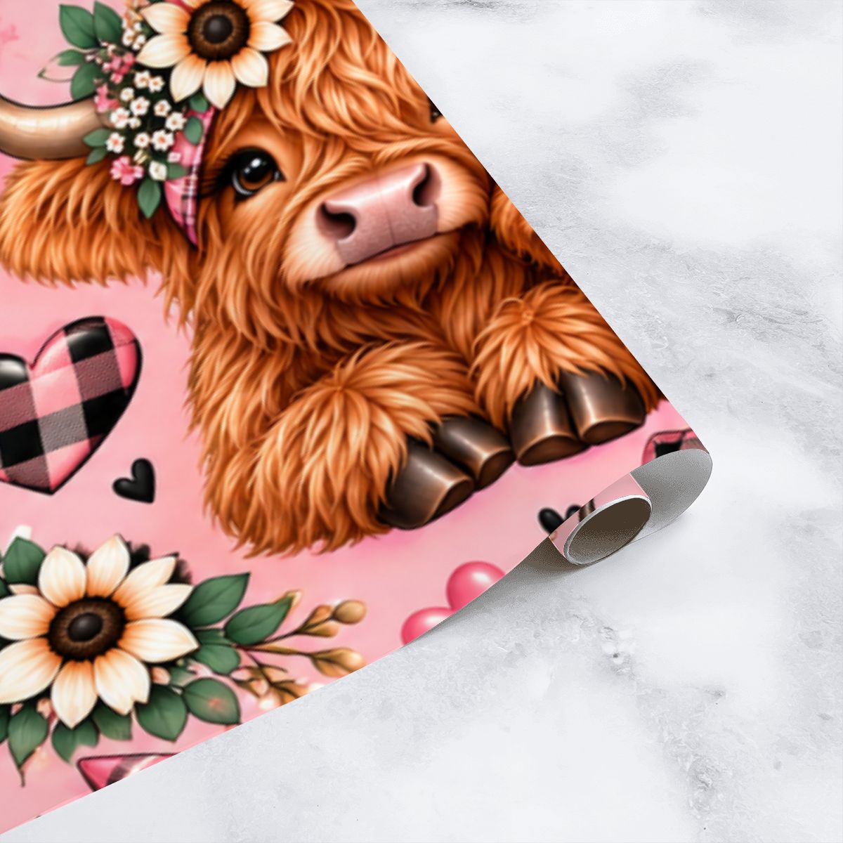 3Pack Gift Wrapping Paper highland cows