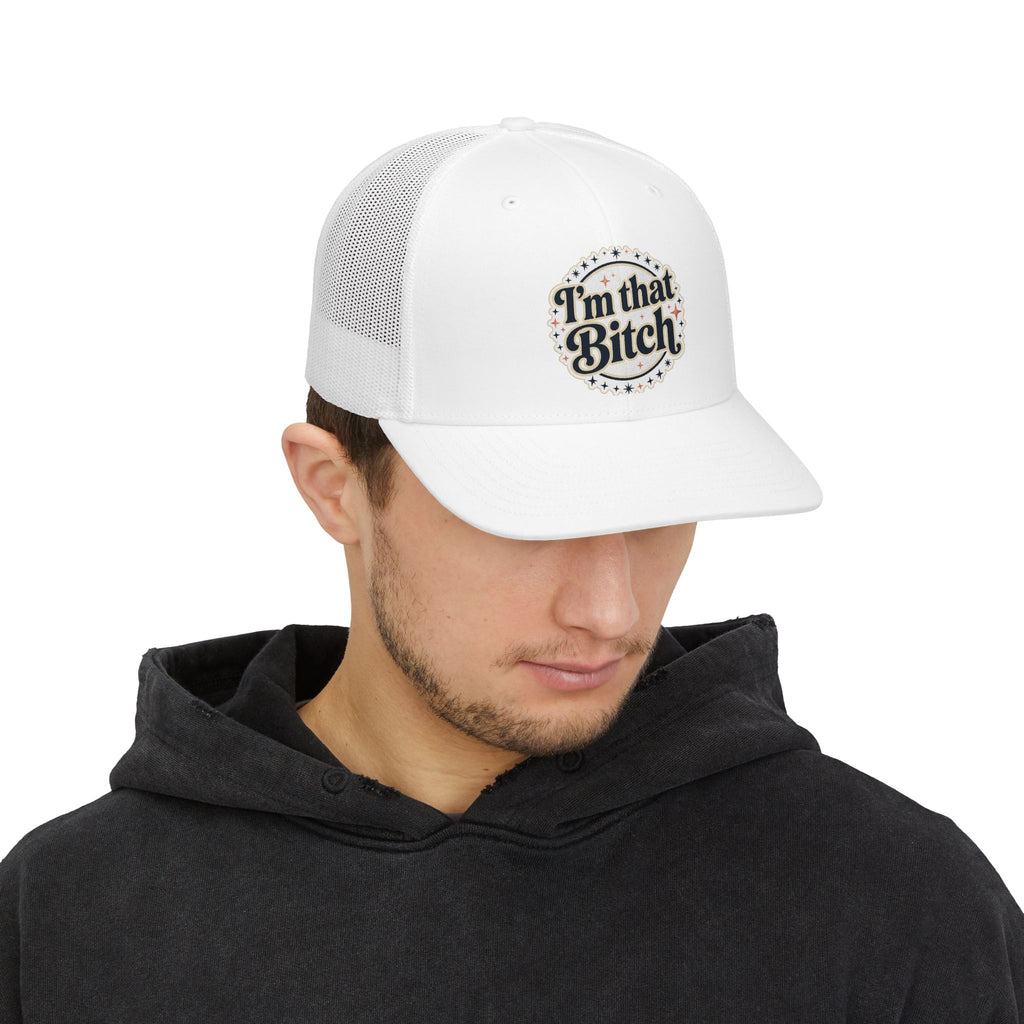 I'm That Bitch Snapback Trucker Cap — Bold Retro Script Mesh Hat