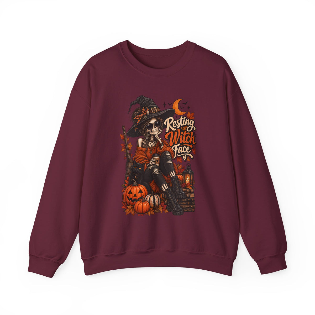 Witch Sweatshirt — "Resting Witch Face" Halloween Crewneck