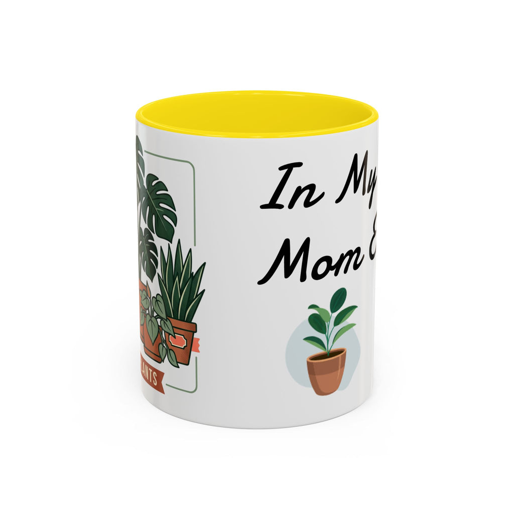 Plant Mom Coffee Mug – "In My Plant Mom Era" Accent Mug with Cute Potted Plants