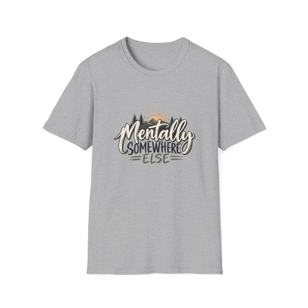 T-Shirt — "Mentally Somewhere Else" Sunset Graphic Tee