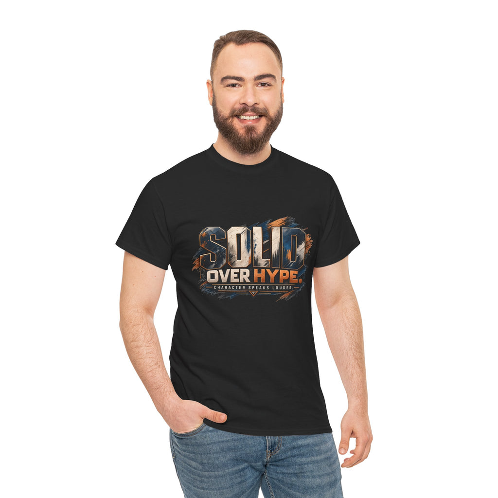 Solid Over Hype Graphic Tee — Streetwear Gaming Statement Shirt