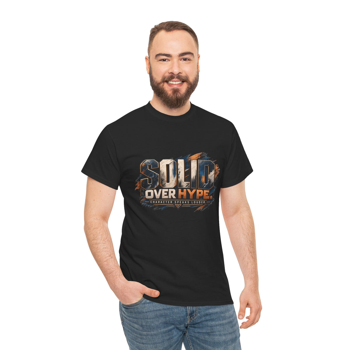 Solid Over Hype Graphic Tee — Streetwear Gaming Statement Shirt