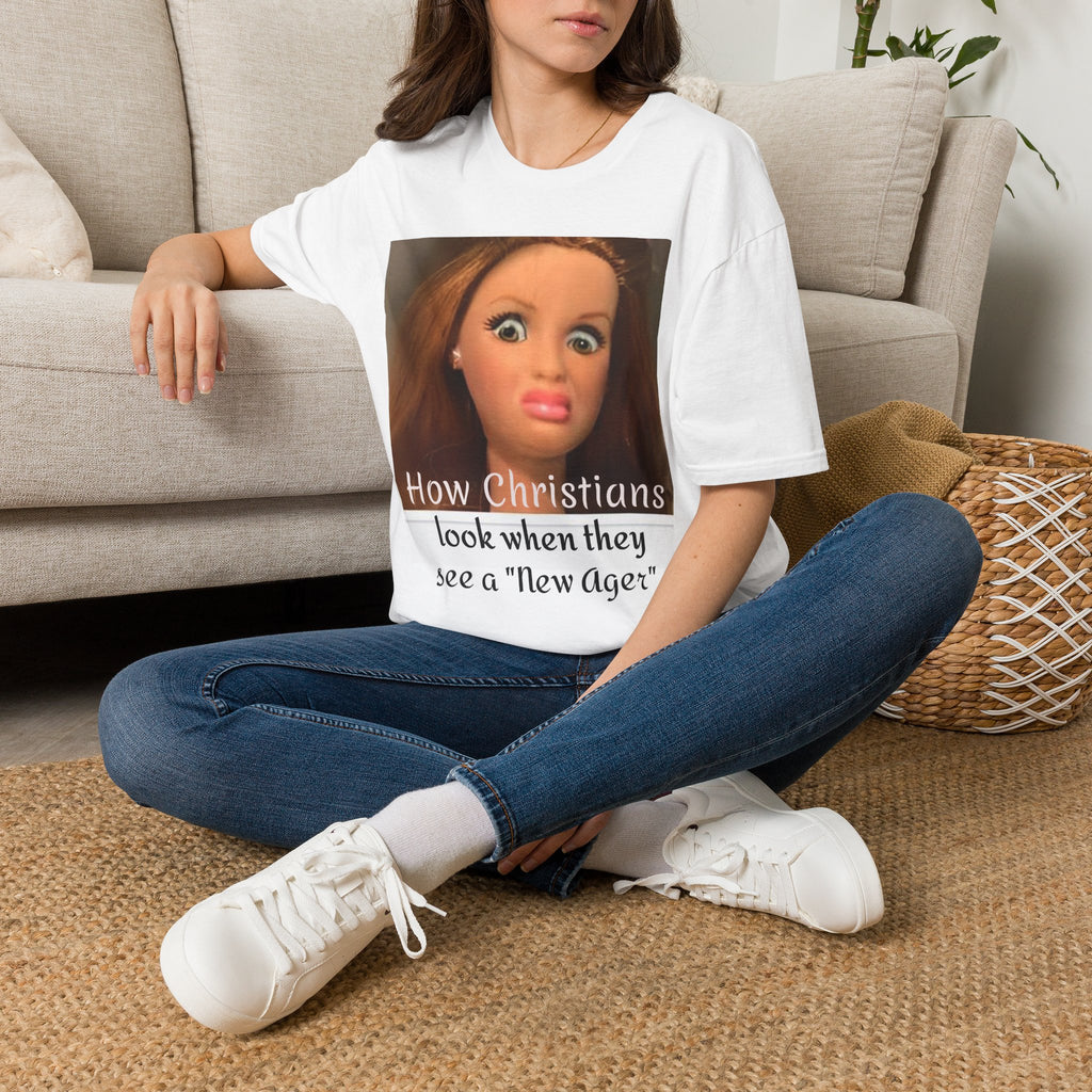Funny Meme T-Shirt — “How Christians Look When They See a ‘New Ager’” Graphic Tee