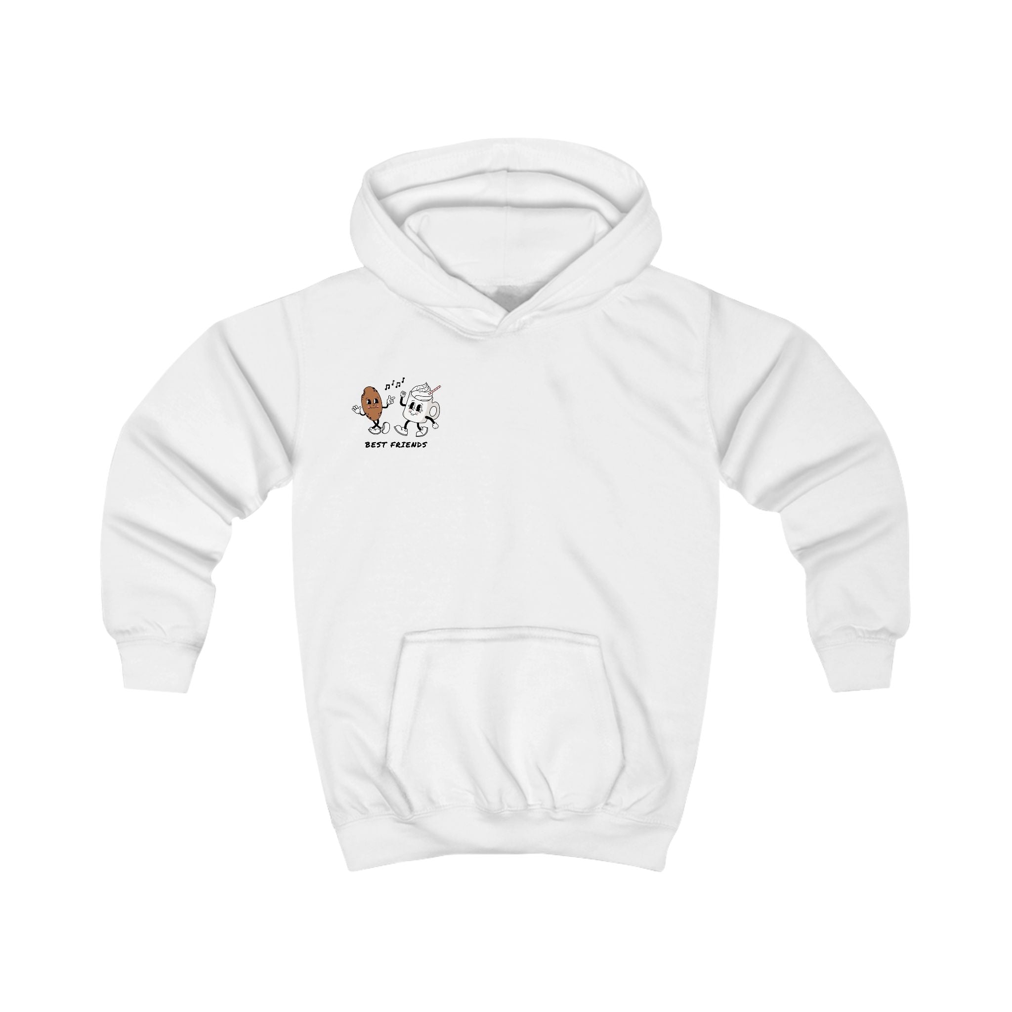 Kids Hoodie – 'Best Friends' Cup & Cookie Cute Graphic Hoodie for Children