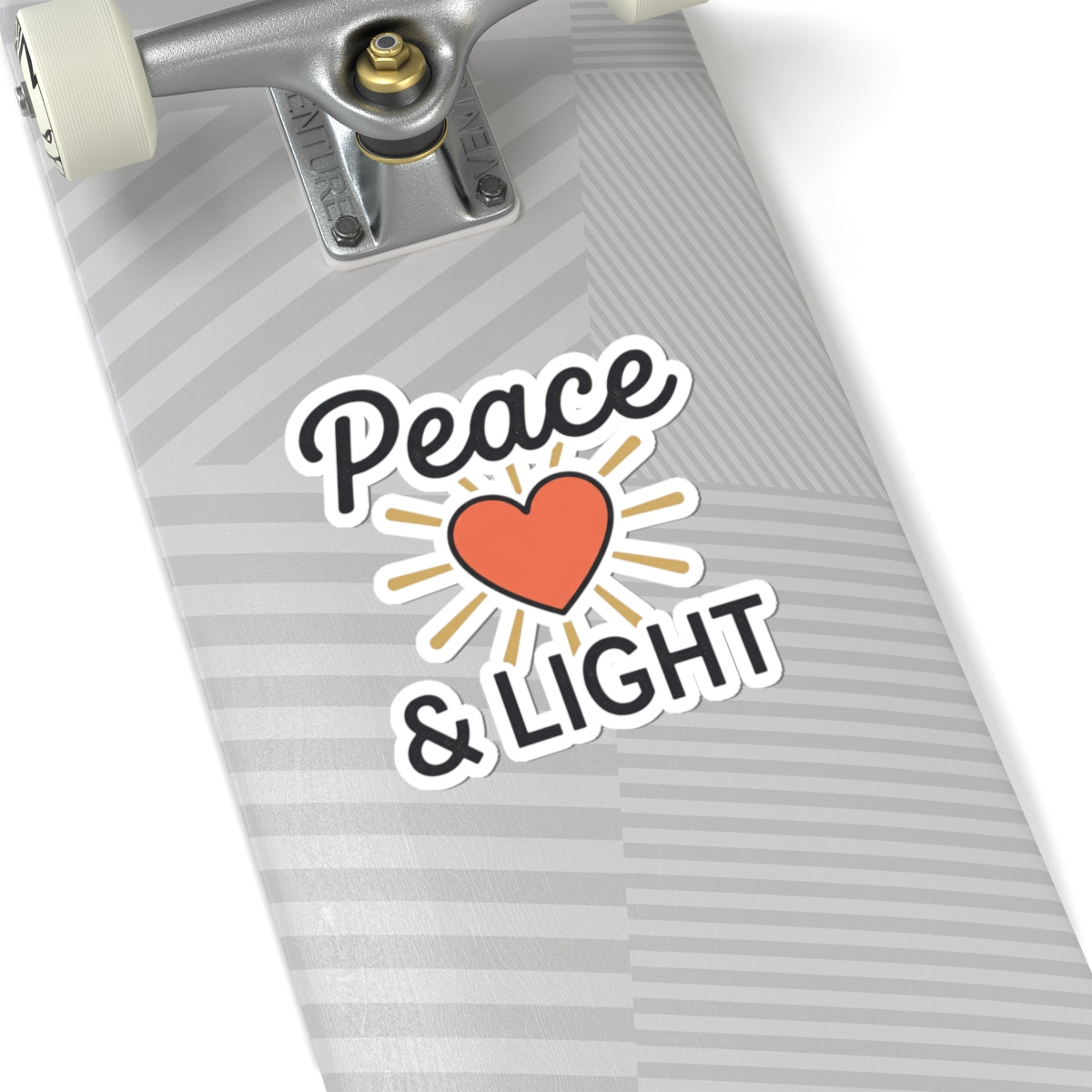 Peace & Light Heart Sticker — Positive Vibes Kiss-Cut Sticker