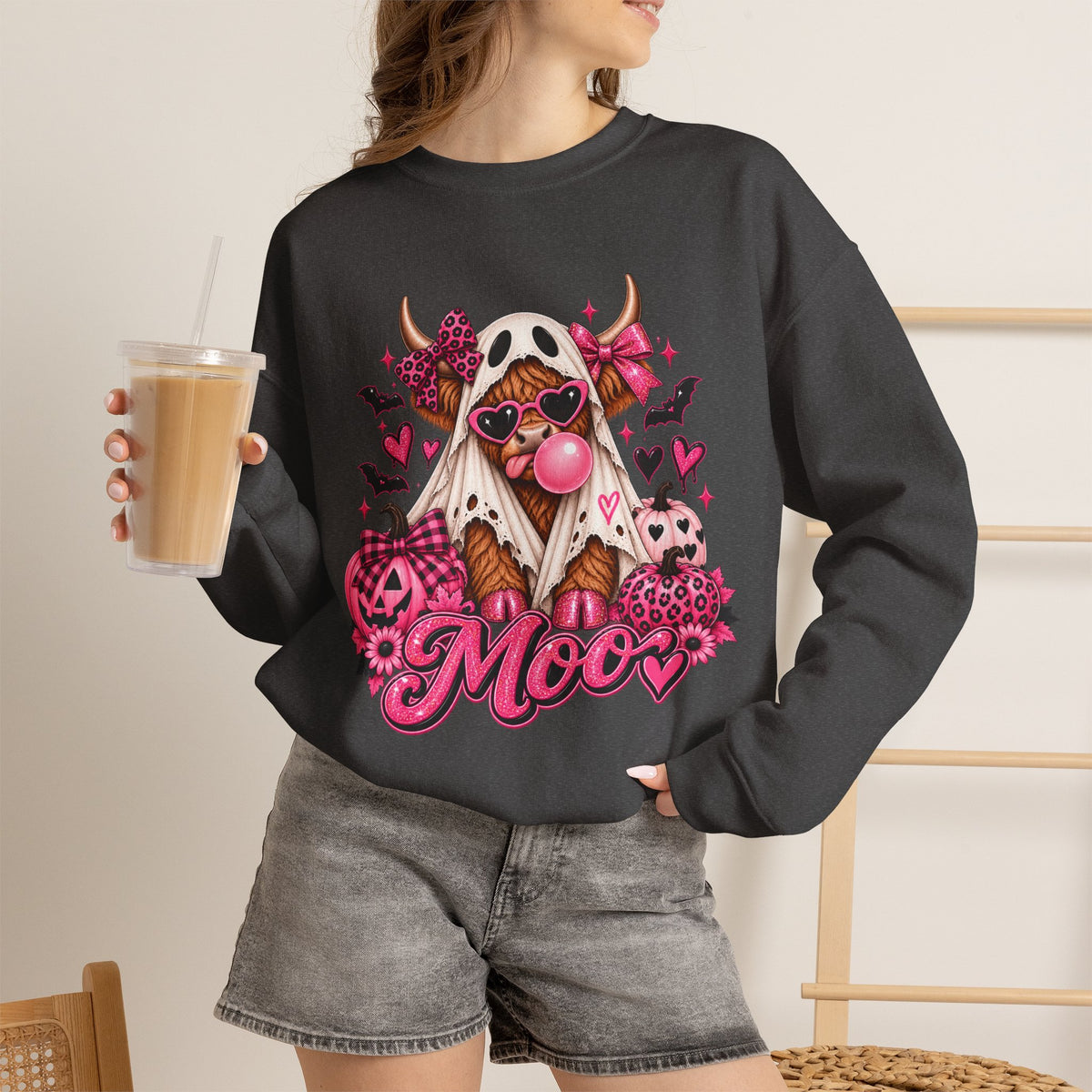 Cow Skull Crewneck Sweatshirt — "Moo"