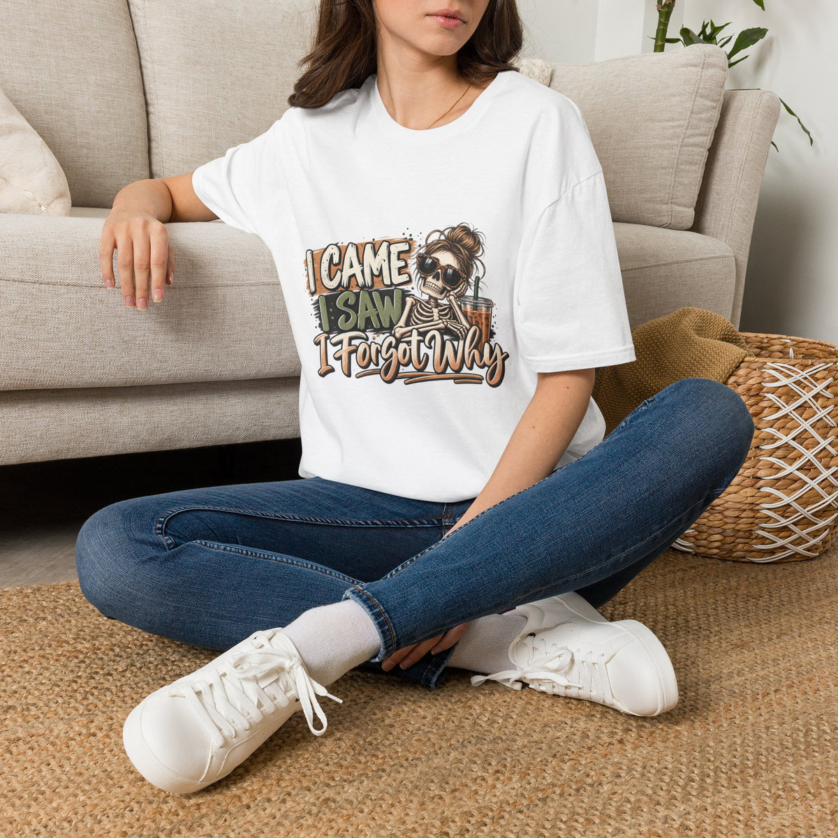 T-Shirt — "I Came, I Saw, I Forgot Why" Funny Skull Graphic Tee