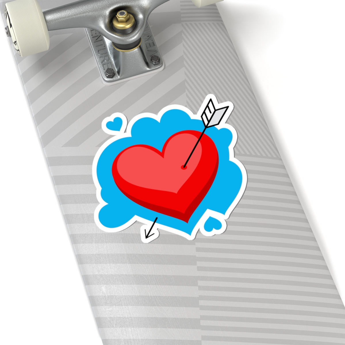Heart & Arrow Kiss-Cut Sticker — Cute Valentine Laptop Decal