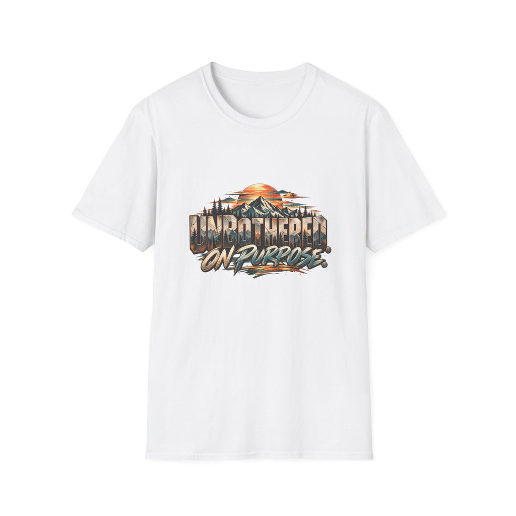 T-Shirt — unbothered On Purpose Vintage Mountain Sunset Graphic