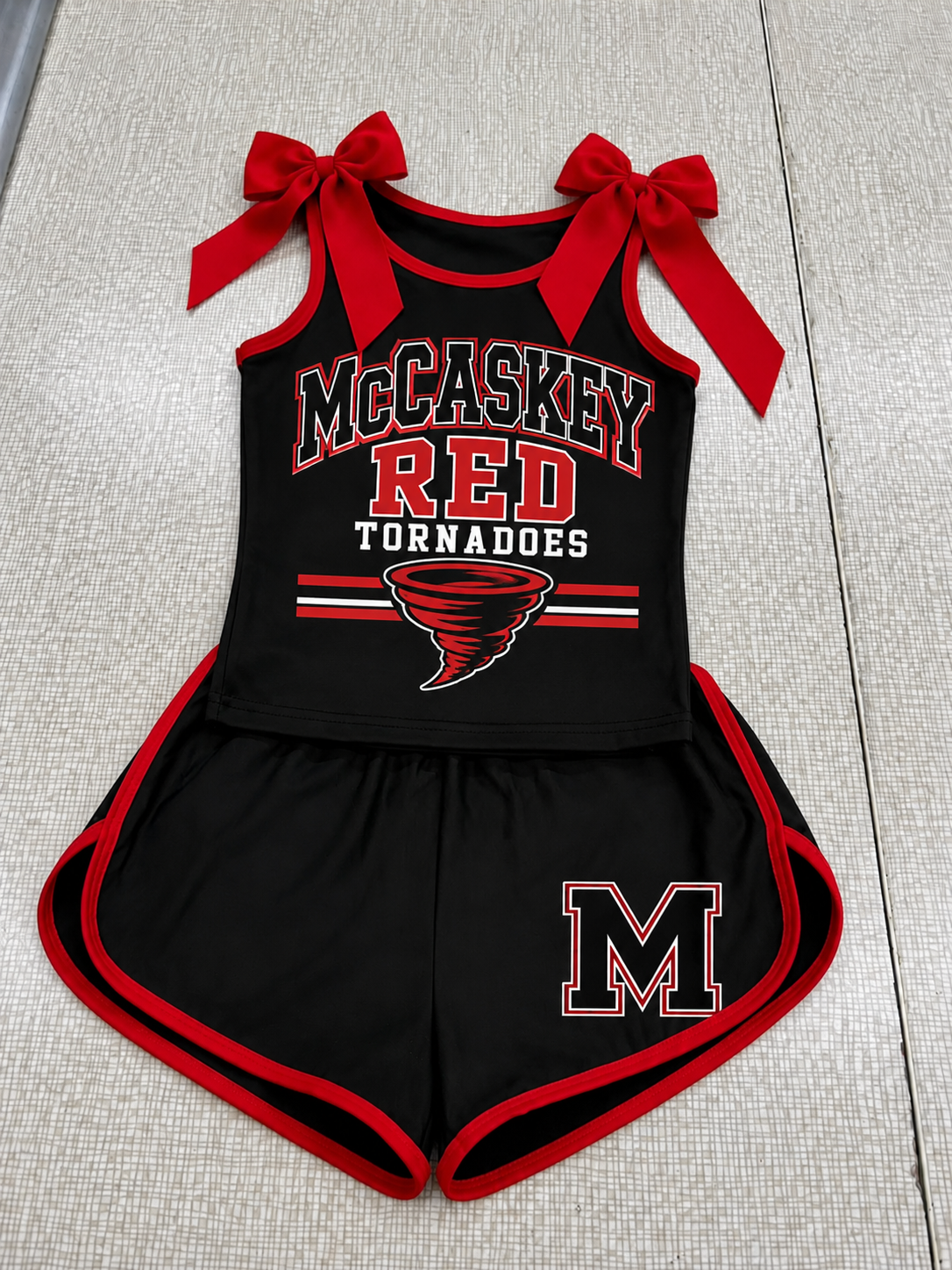 (Pre-Order) cheerleading outfit McCaskey Red Tornado's