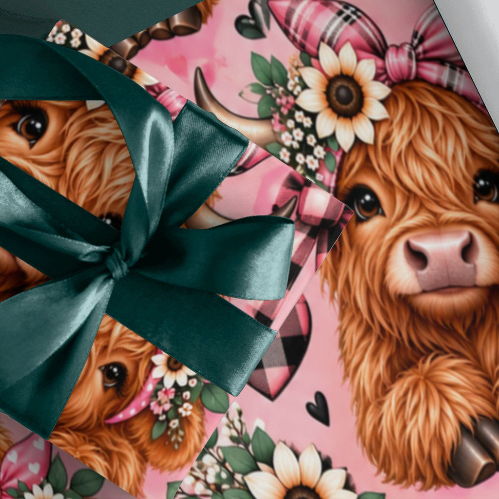 3Pack Gift Wrapping Paper highland cows