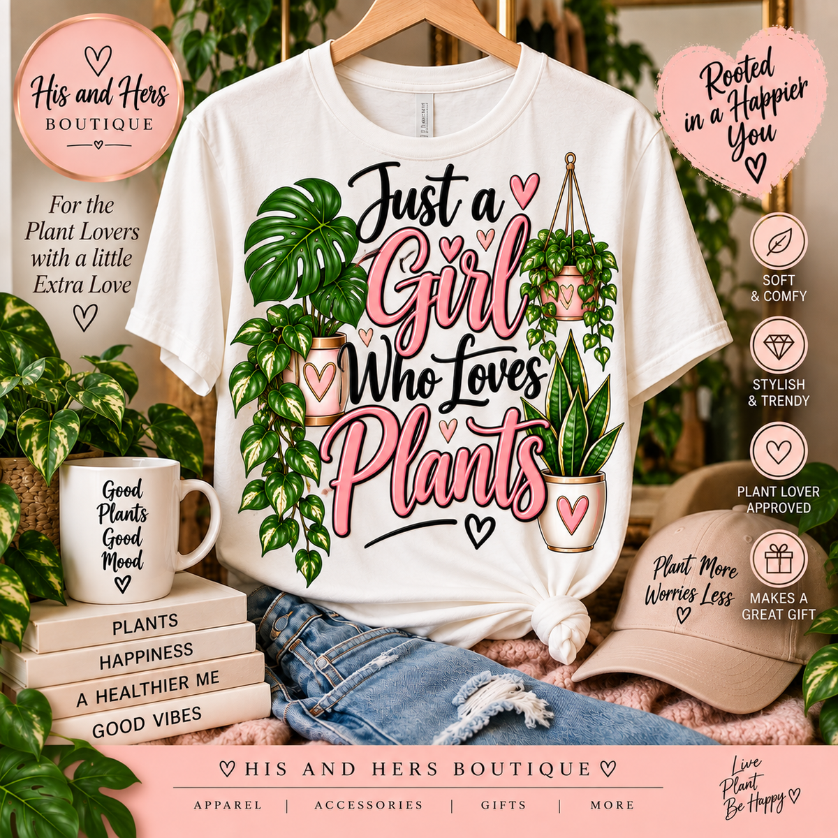 Just a Girl Who Loves Plants PNG