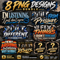 8 PNG designs bundle for MEN