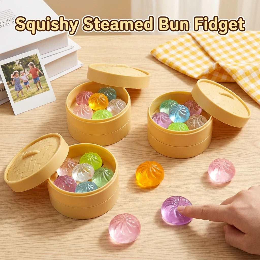 5Pcs Mini Dumplings with Steamer Bun Squeezable Toys