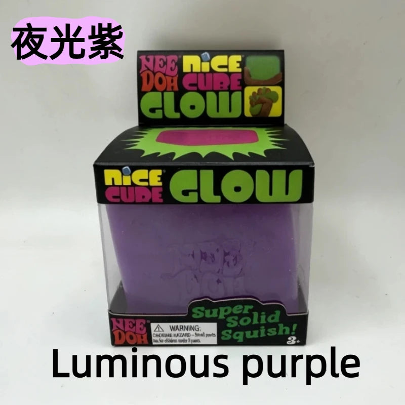 Needoh Cube Squishy Stress Toy Glow In The Dark Slow Rebound