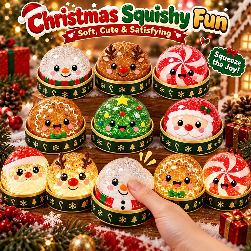 Christmas Dumplings Squishy Glitter Maltose Snowman